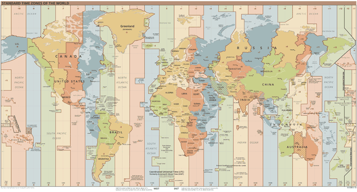 global time zones map