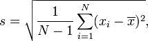 sample standard deviation equation