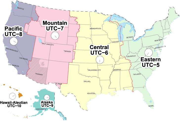 Gmt Time Zone Map Usa Converter